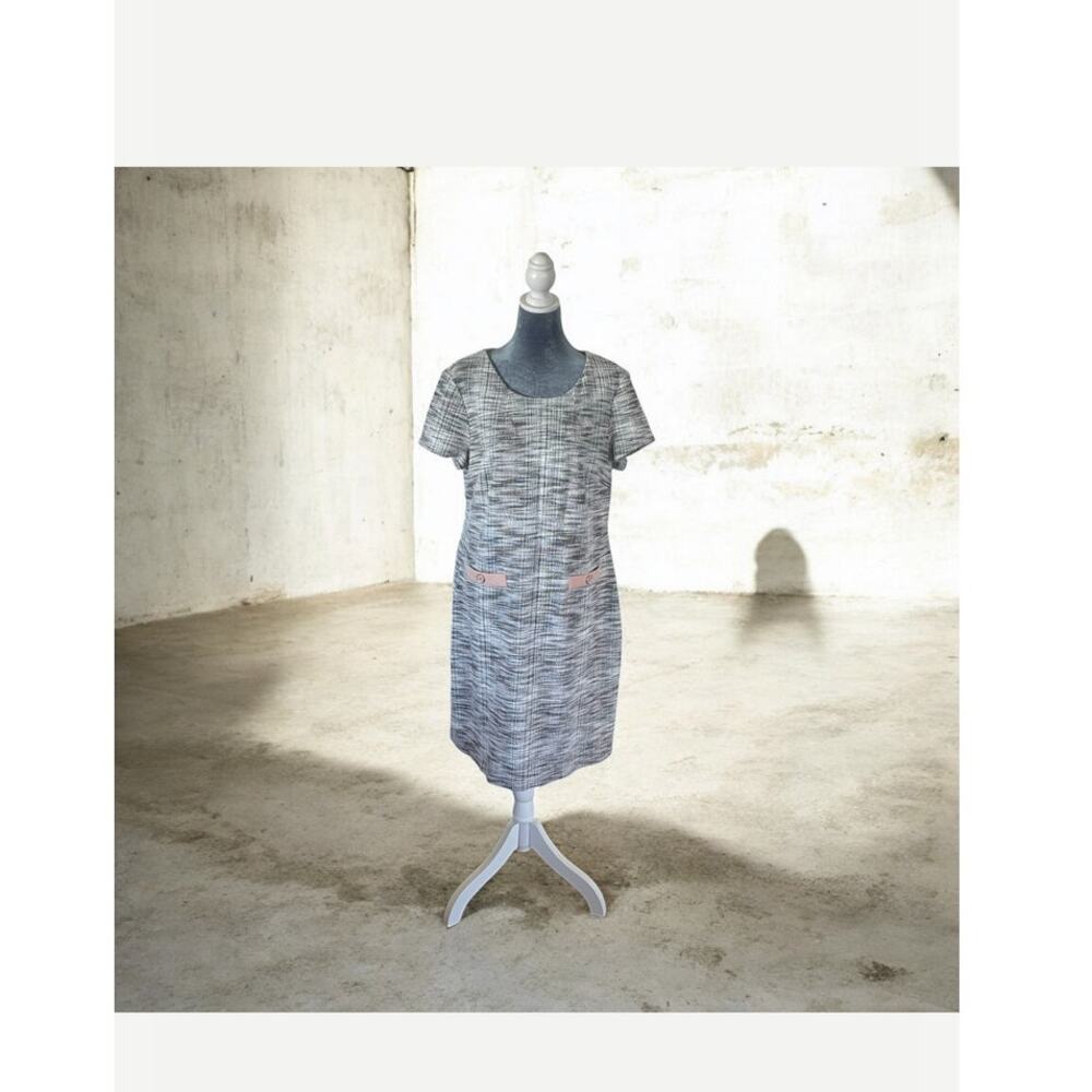 Connected Apparel Dress White Pink Academia Preppy Clueless Size 16